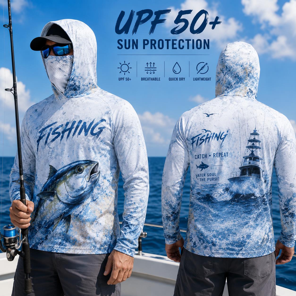 Fishing Hoodie Shirt Men Long  - Fishing Hoodie recensione e prezzo