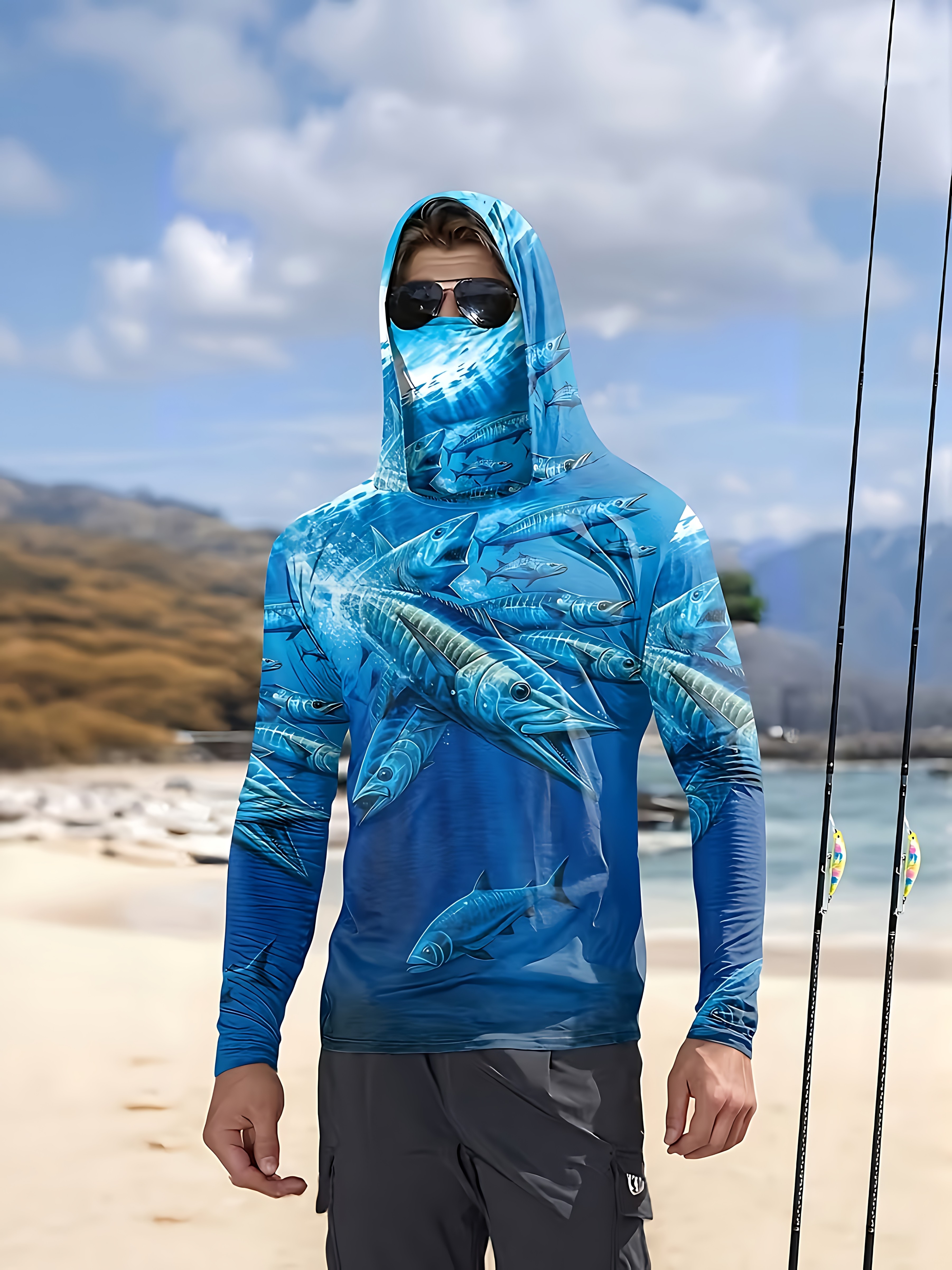 Fishing Shirt Hooded Men Fishi - Fishing Shirt Uv Protection recensione e prezzo