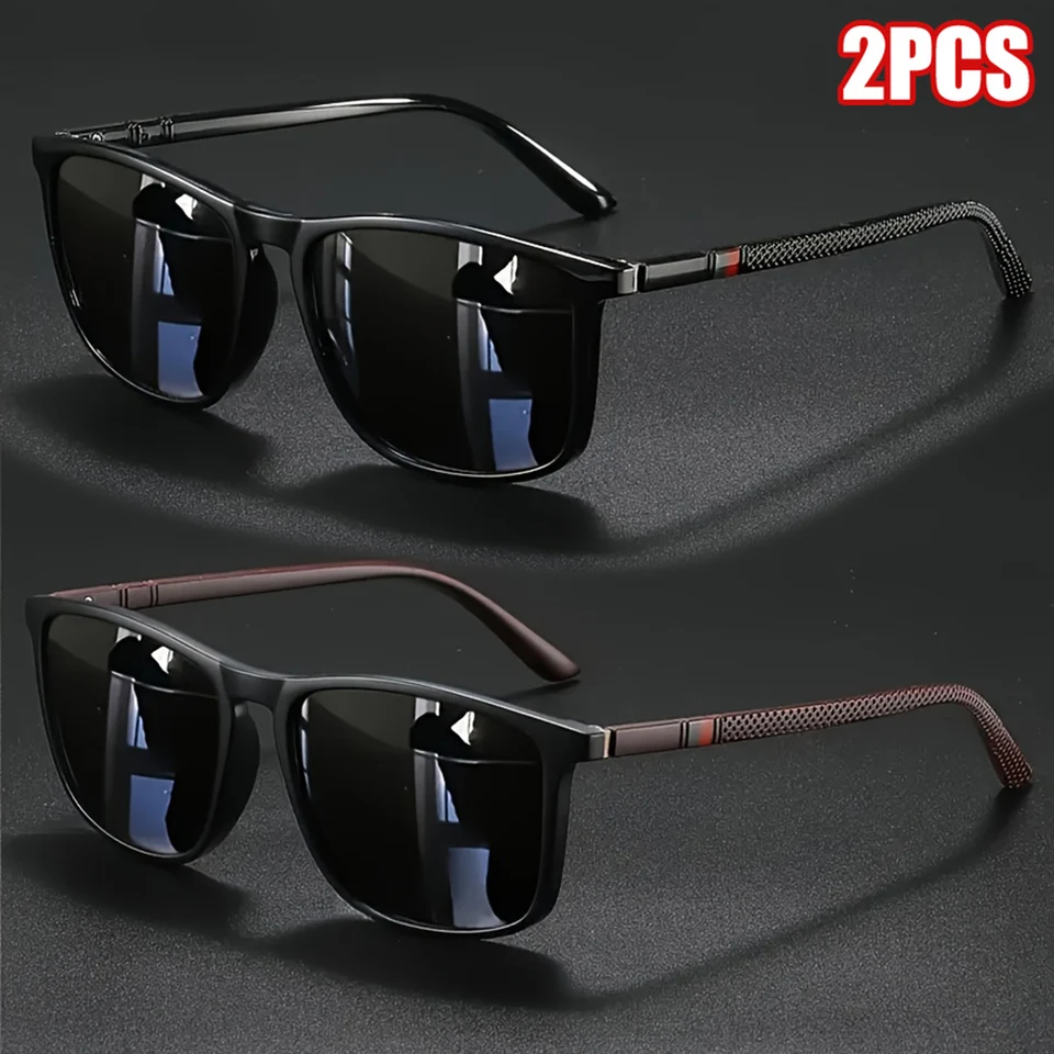 2pcs Luxury Square Vintage Pol - Fishing Sunglasses Polarized recensione e prezzo