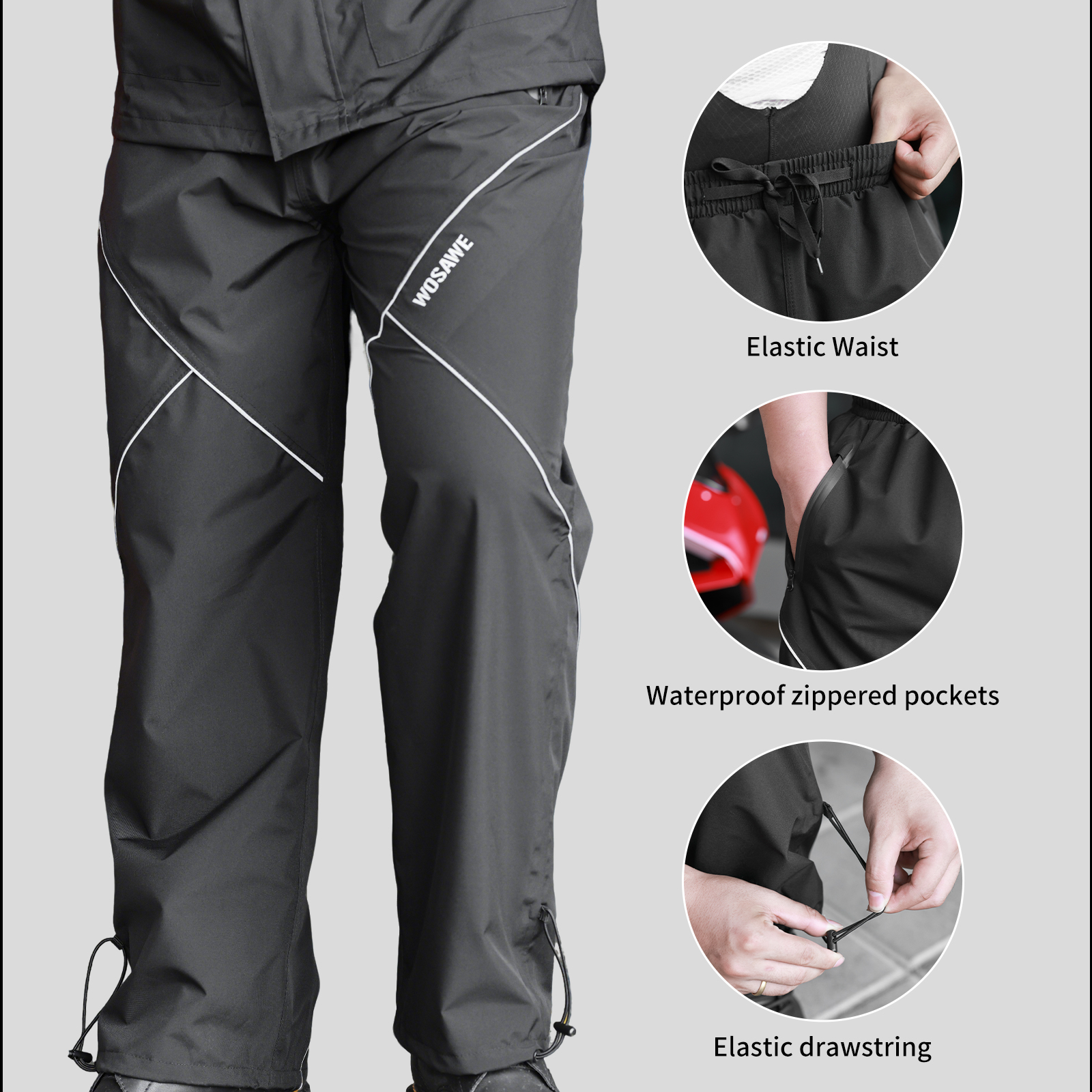 WOSAWE Cycling Rain Pants Wate - Fishing Rain Suit recensione e prezzo